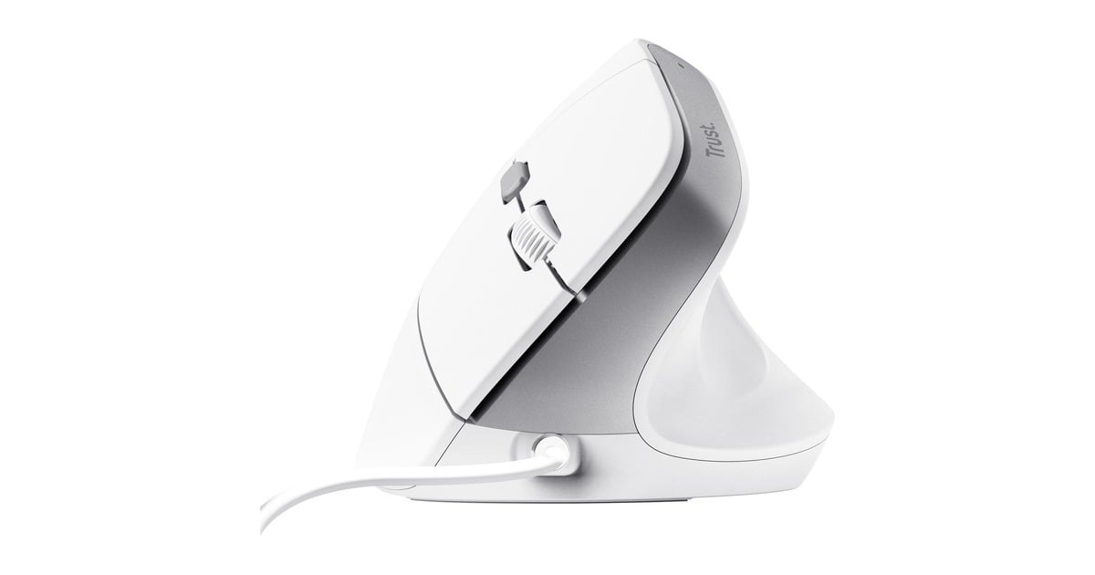TrustBayo II Ergonomische muis  (Wit, 800 dpi - 2.400 dpi)