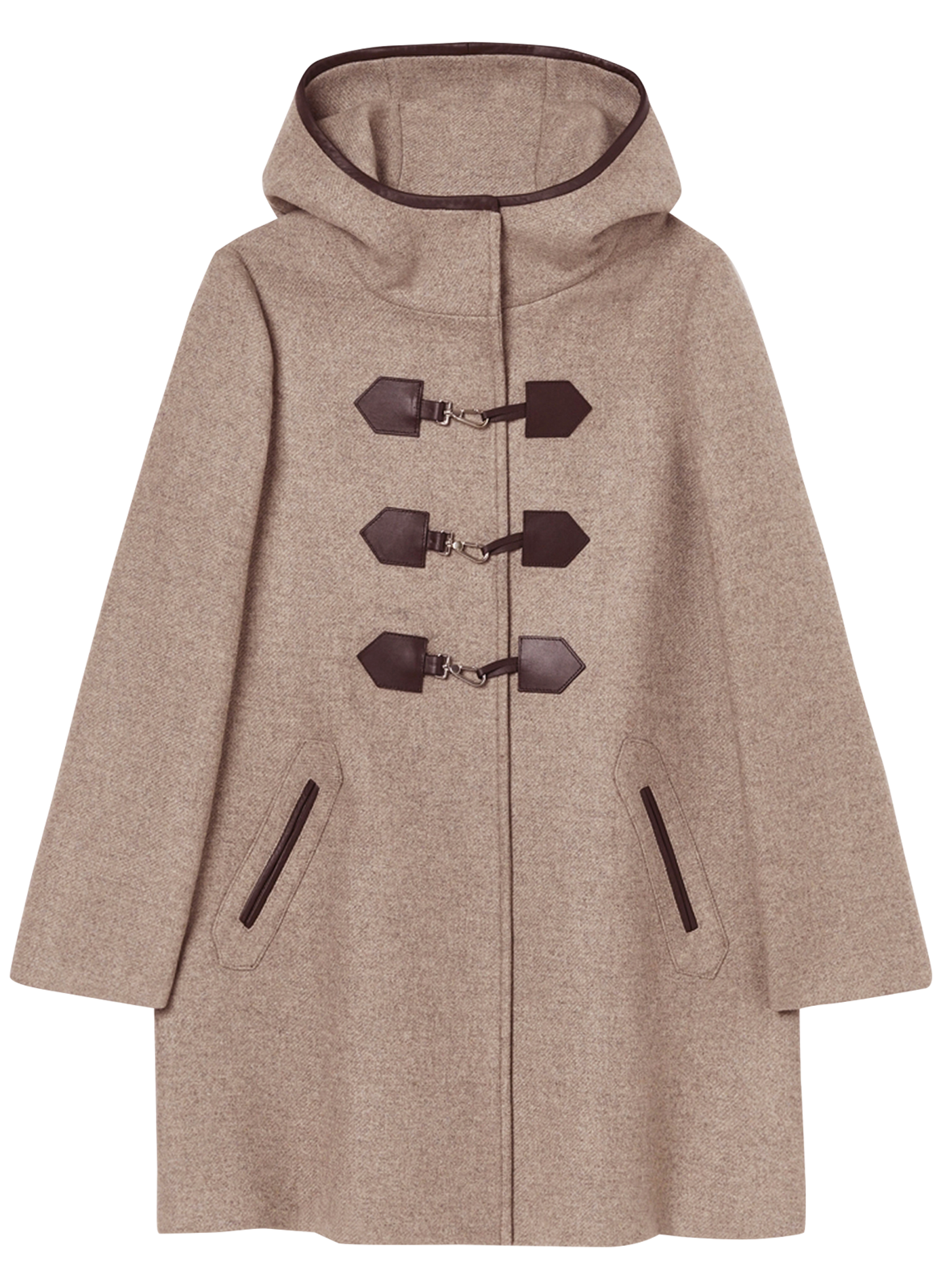MEROS - Duffle-coat droit en laine mélangée | Beige