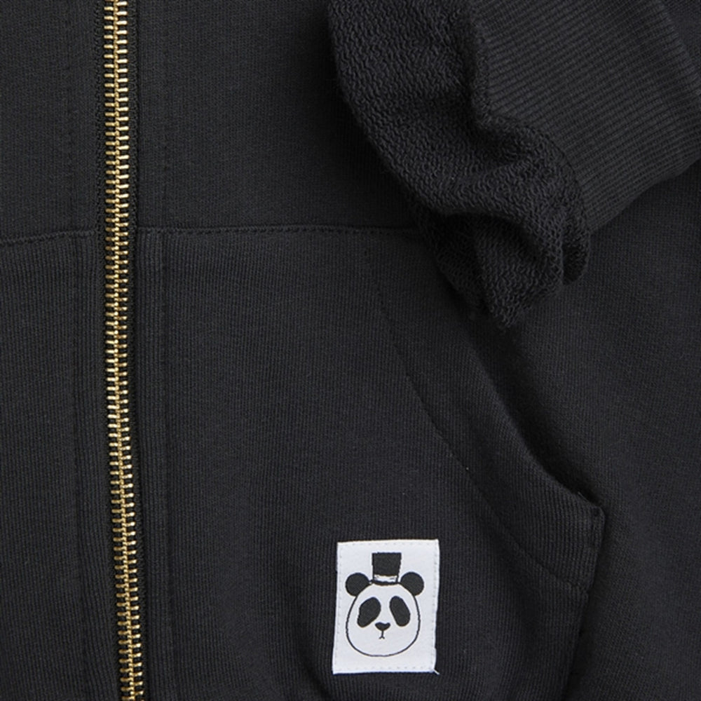 Basic Solid Zip Hoodie Black - Mini Rodini