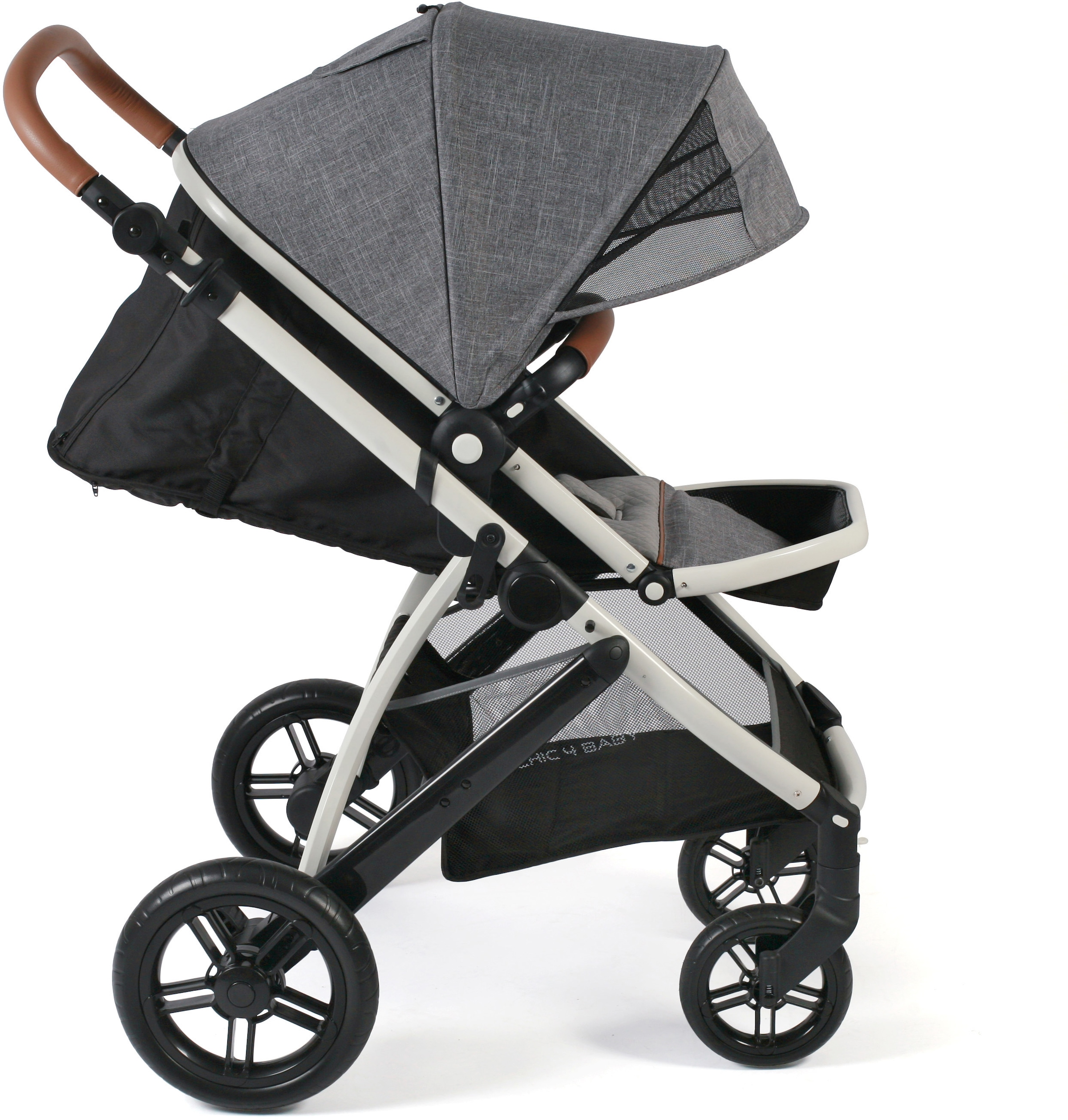 CHIC4BABY Kombi-Kinderwagen »Torre, Melange Grau« 15 kg ; Kinderwagen