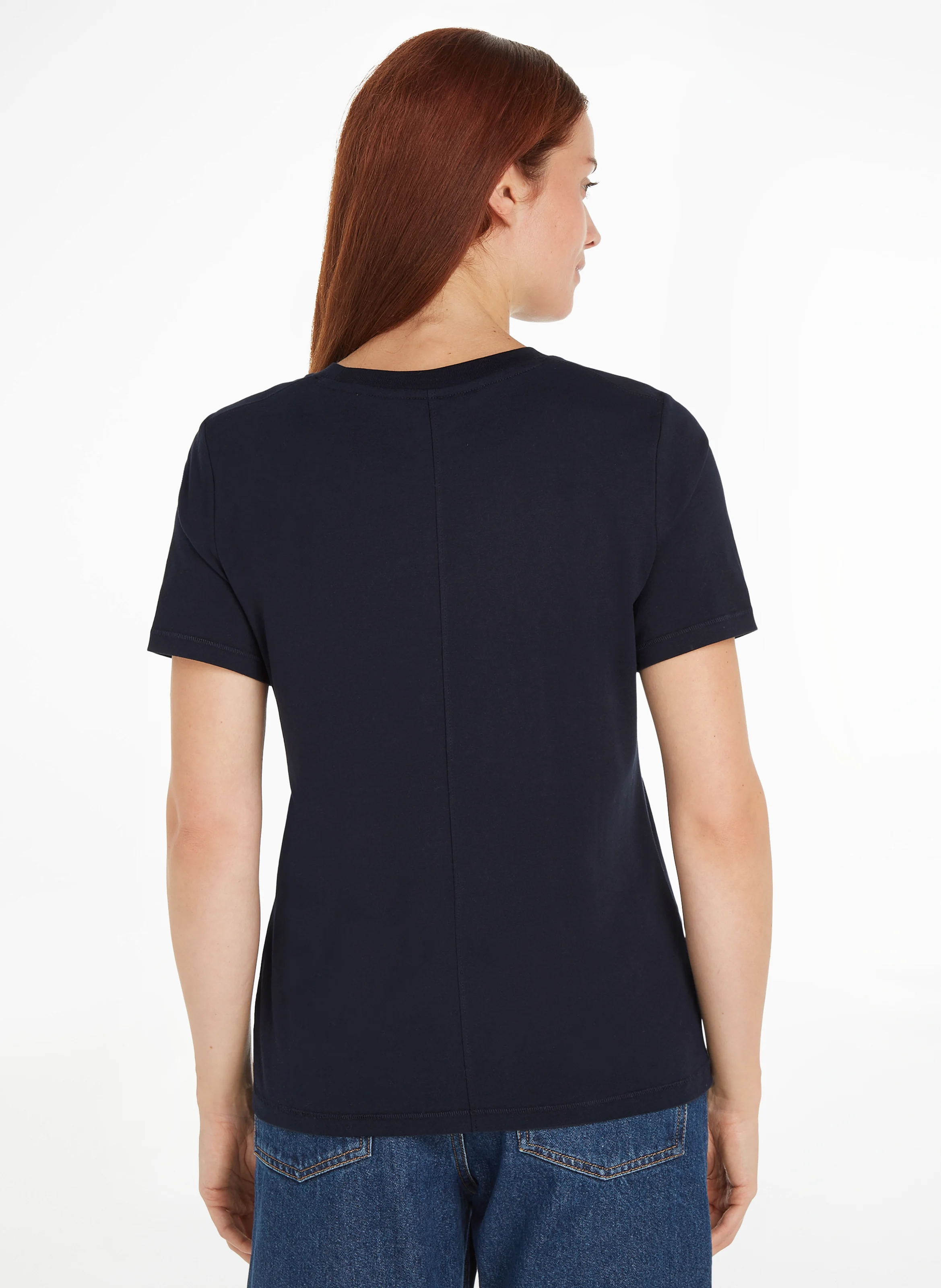 Tee-shirt col rond en coton | Bleu