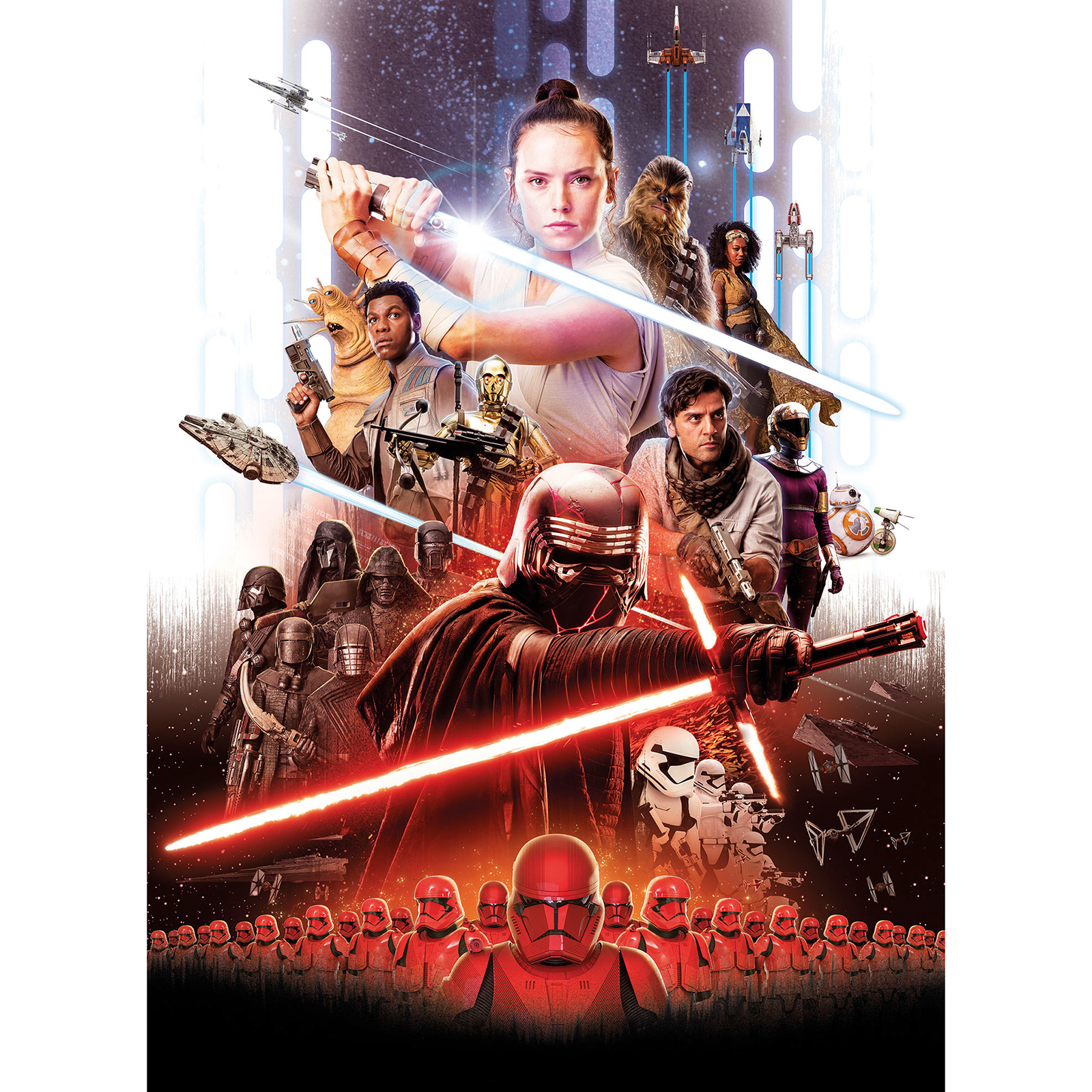 Papier-Fototapete STAR WARS EP9 MOVIE POSTER REY - bunt - 184x254 cm