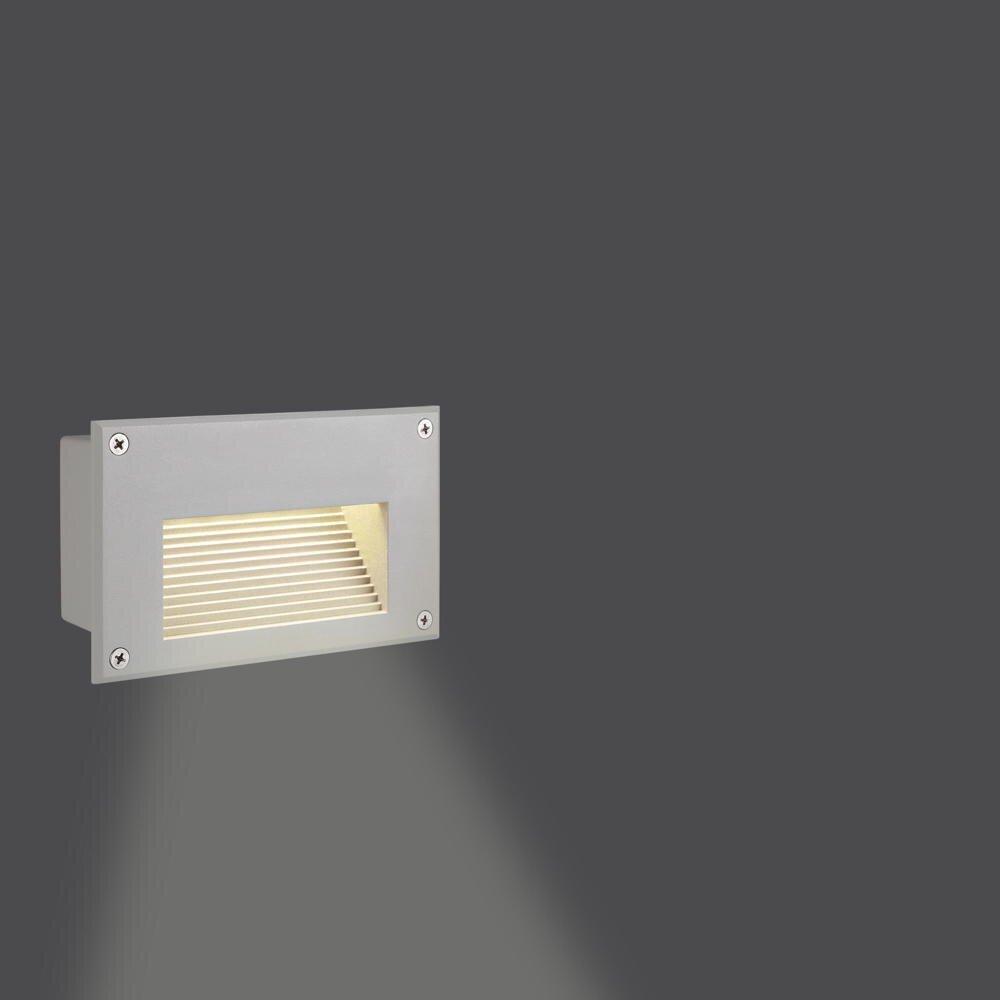 Downunder LED inbouwwandlamp Brick, zilvergrijs, 3000 K