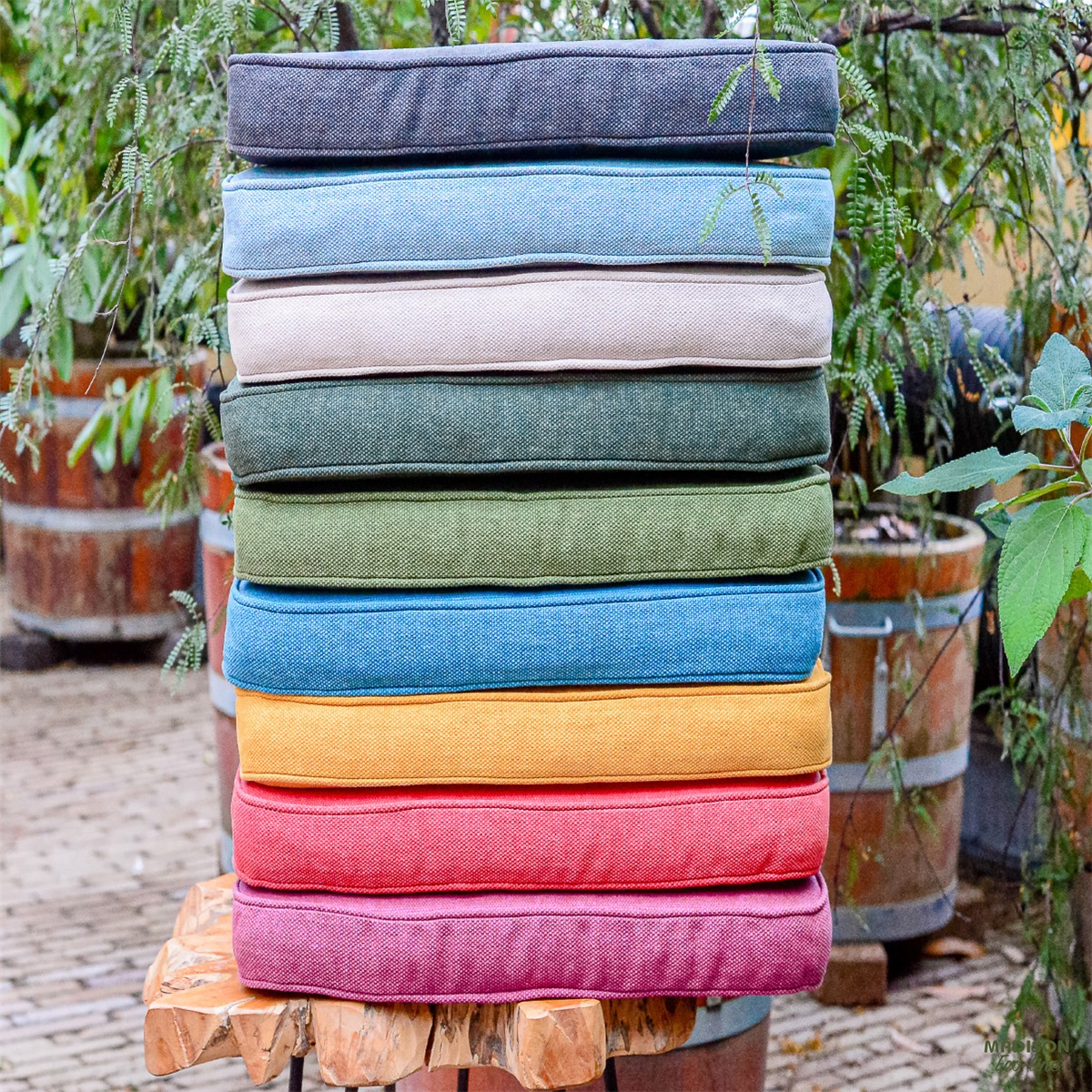 Madison Bordeaux canvas eco+ Stapelstoelkussen - Set van 4