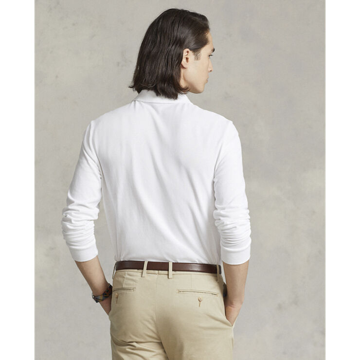 Polo Ralph Lauren Custom Slim Fit Mesh Polo Hvid