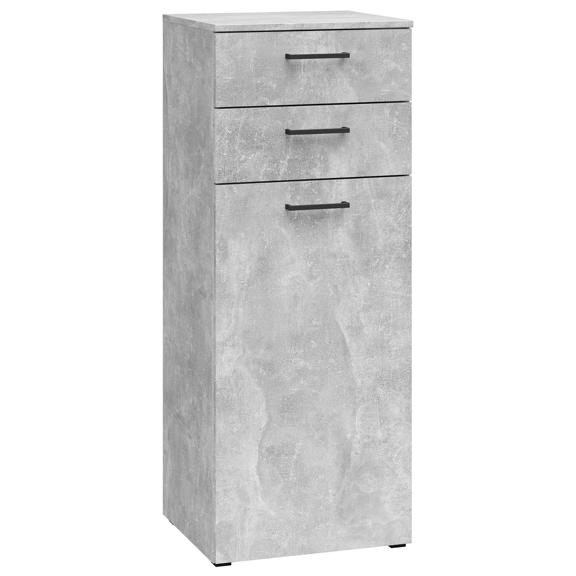 Kommode - Betonoptik - eine Tür - 2 Schubkästen - 45 cm