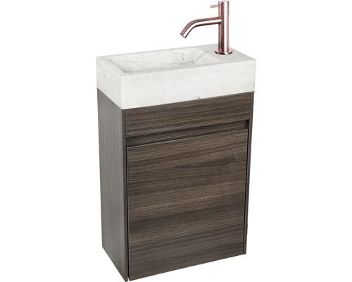 Wastafelmeubel Verschil HURA L BxHxD 39,5 x 52 cm x 21,5 cm Frontkleur eikengrijs