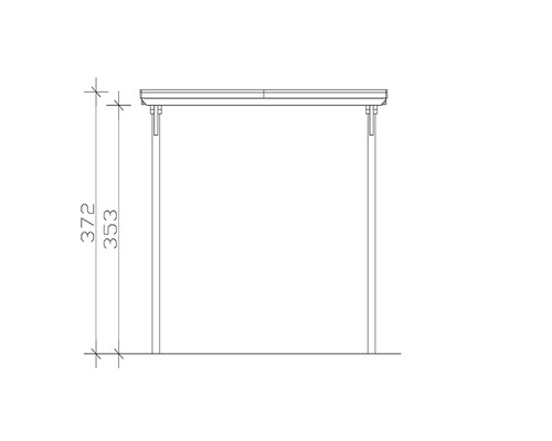 SKAN HOLZ Emsland enkele carport inclusief regengoot, 404x846 cm, natuurlijke afwerking