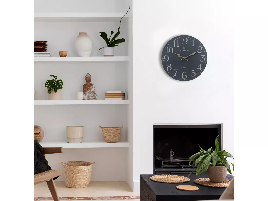 Horloge Suspendue Vintage Noir Jaune Mdf Style Classique Idée Cadeau