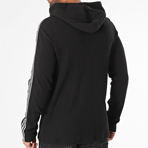Tee Shirt Capuche Manches Longues A Bandes Fall 6F3SH13081 Noir