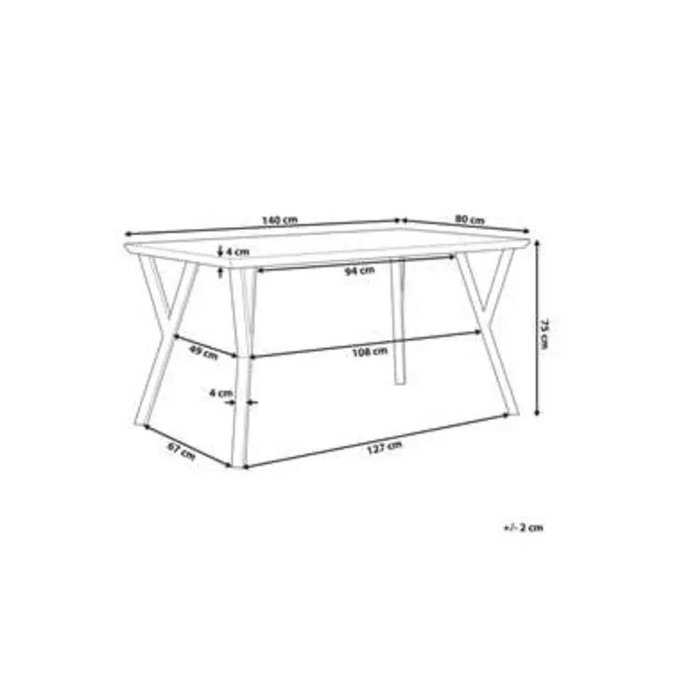 BRAVO - Eettafel - Lichte houtkleur - 80 x 140 cm - MDF