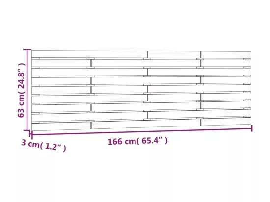 Tête de lit murale Blanc 166x3x63 cm Bois massif de pin