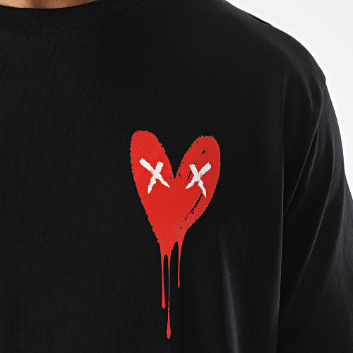 Tee Shirt Oversize Large Heart Series Small Red Noir