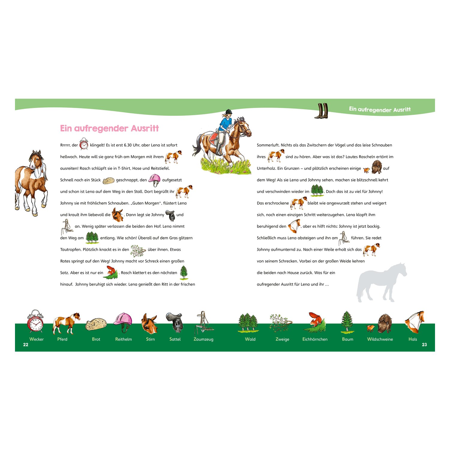 WAS IST WAS Junior Mitmach-Heft Pferde und Ponys - Spiele, Rätsel, Sticker