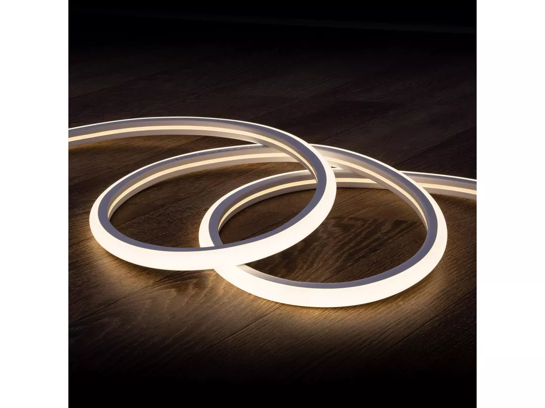 Bobine Gaine Néon LED Flexible Dimmable 7.5W/m 220V AC 120 LED/m 50m Semi-circulaire 180° Blanc Neutre IP67 Coupe Tous les 100cm 4000K Blanc neutre