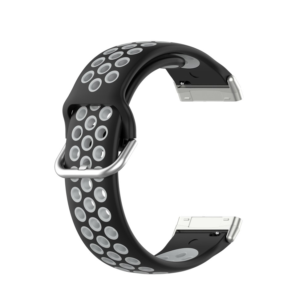 Fitbit Versa 3 / Sense Silikon Armband Dual Color (Gelenkumfang 155-235mm) - Schwarz / Grau