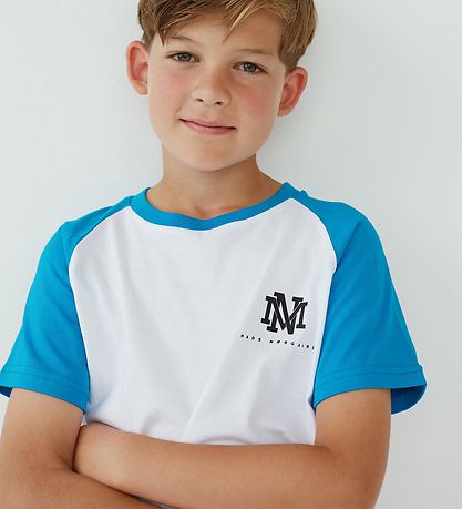 Mads N?rgaard T-shirt - Thorlino - Methyl Blue/White