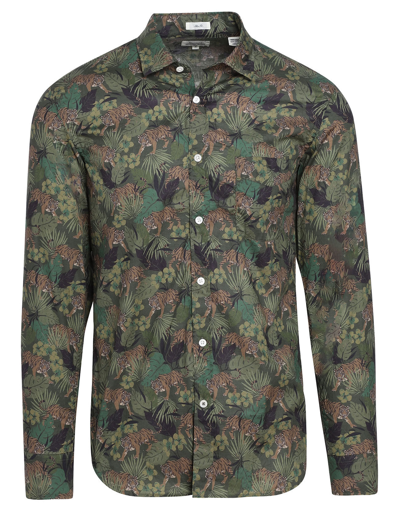 Hartford Chemise Slim Fit Storm imprimée jungle verte