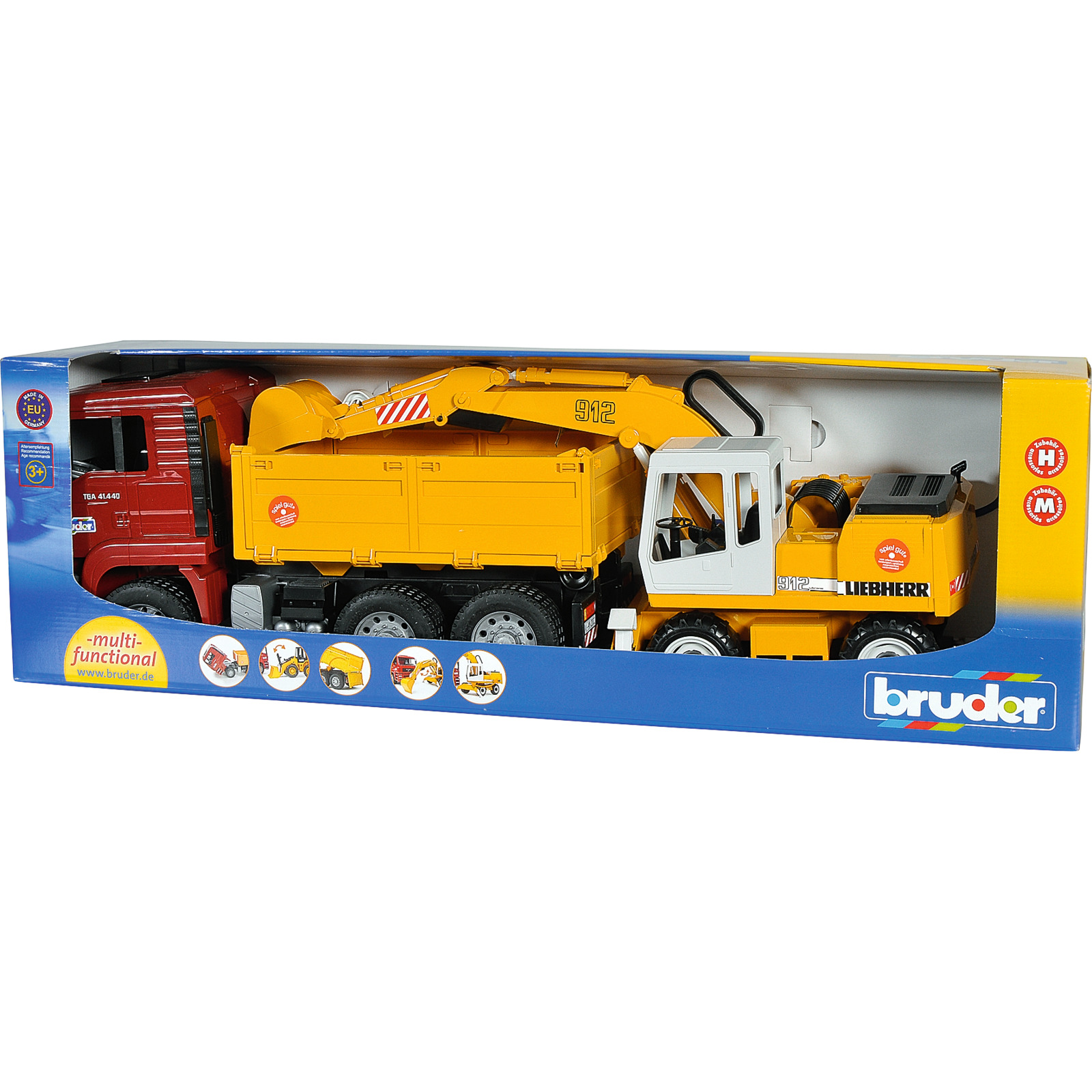 Bruder Man TGA Kipp-LKW mit Bagger