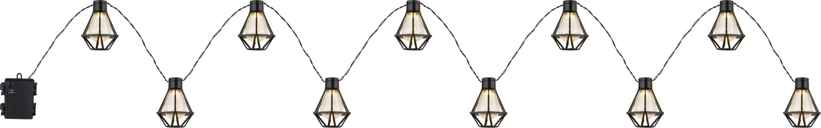 LED-Lichterkette - schwarz - Außenleuchte - 230 cm