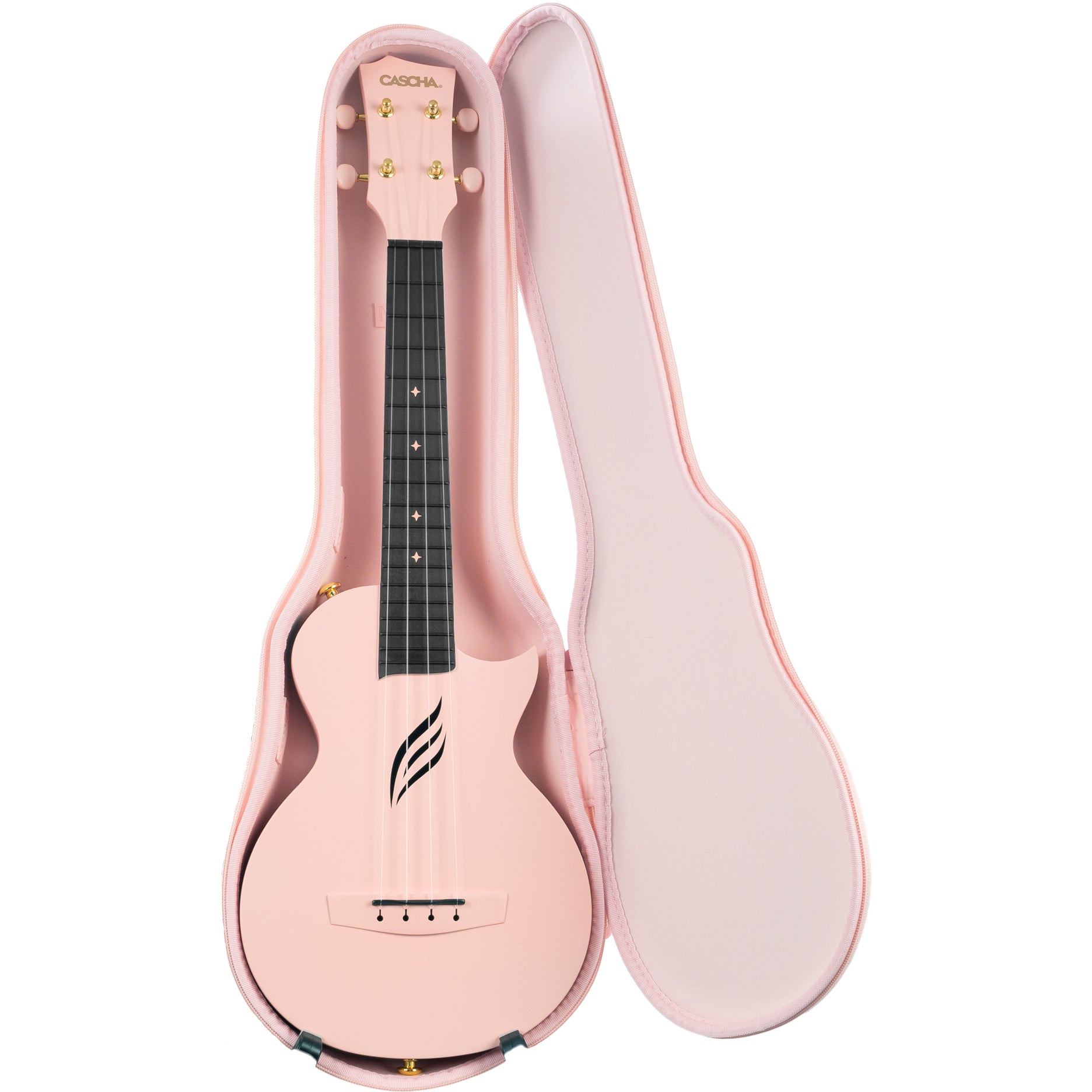Cascha HH 2288 carbon fiber concert ukelele set roze