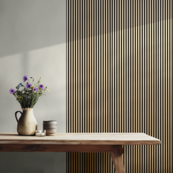 Lattenwand Melbourne 260x52 cm licht eiken, dikte 9,7 mm 2 stuks per pak