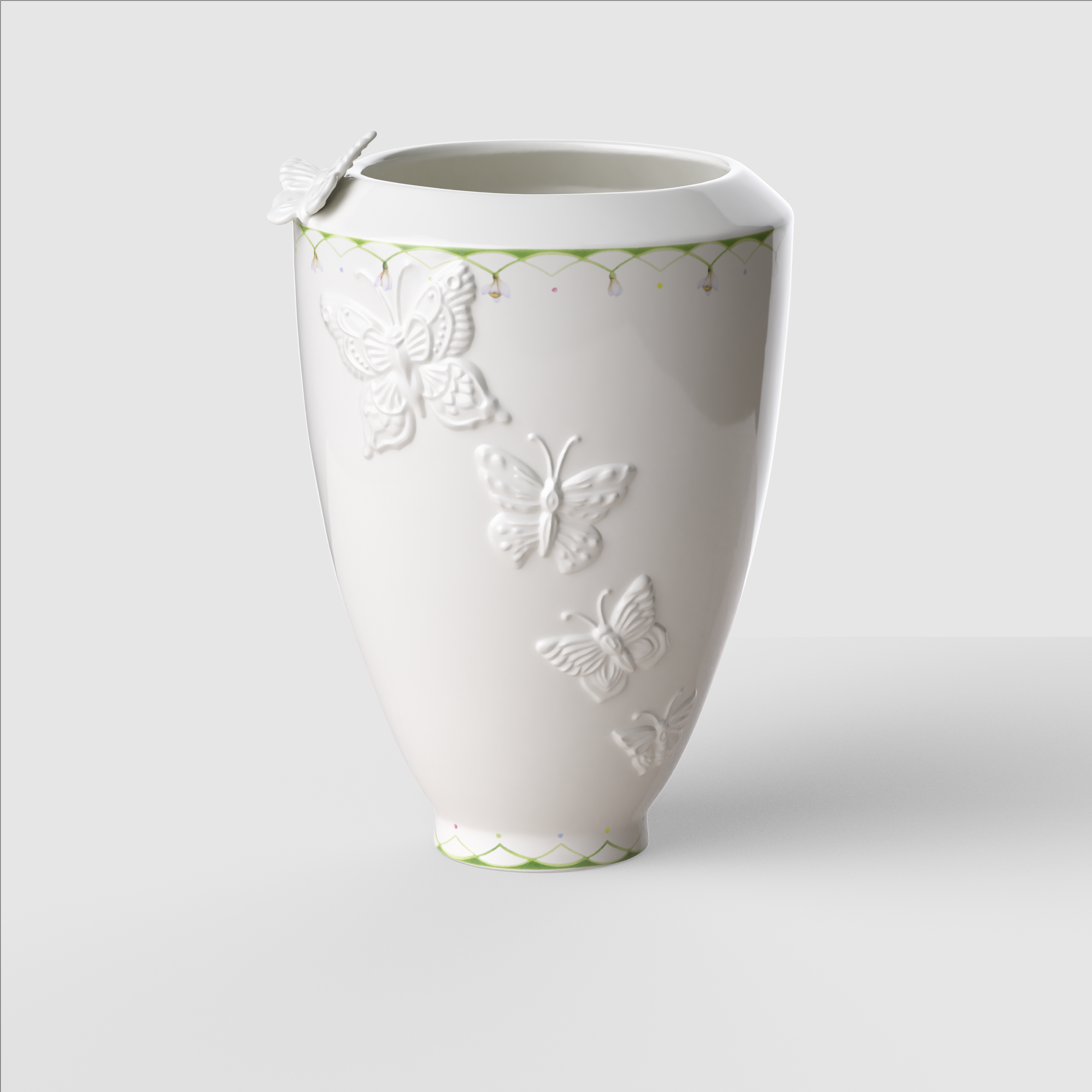 Colourful Spring Vase Green, 6.4'' x 6.3'' x 9.5'', Premium Porcelain