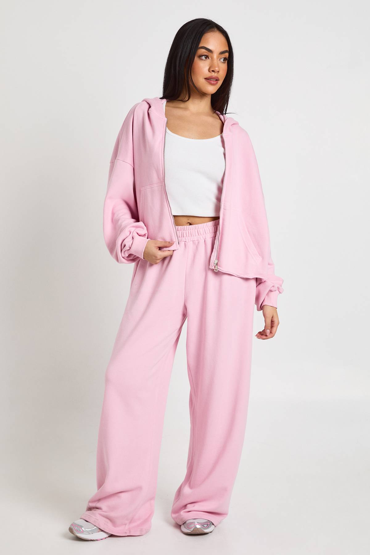 boohoo Ensemble De Jogging Jambe Droite À Ourlet Usé Effet Délavé