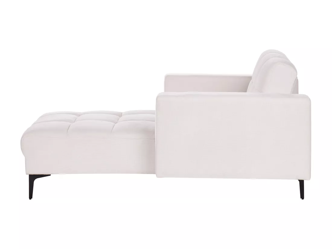 Chaise longue en tissu blanc cassé ALNES