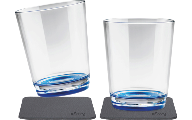Silwy Tritan Magnetgläser mit Untersetzer 2er Set (250 ml)