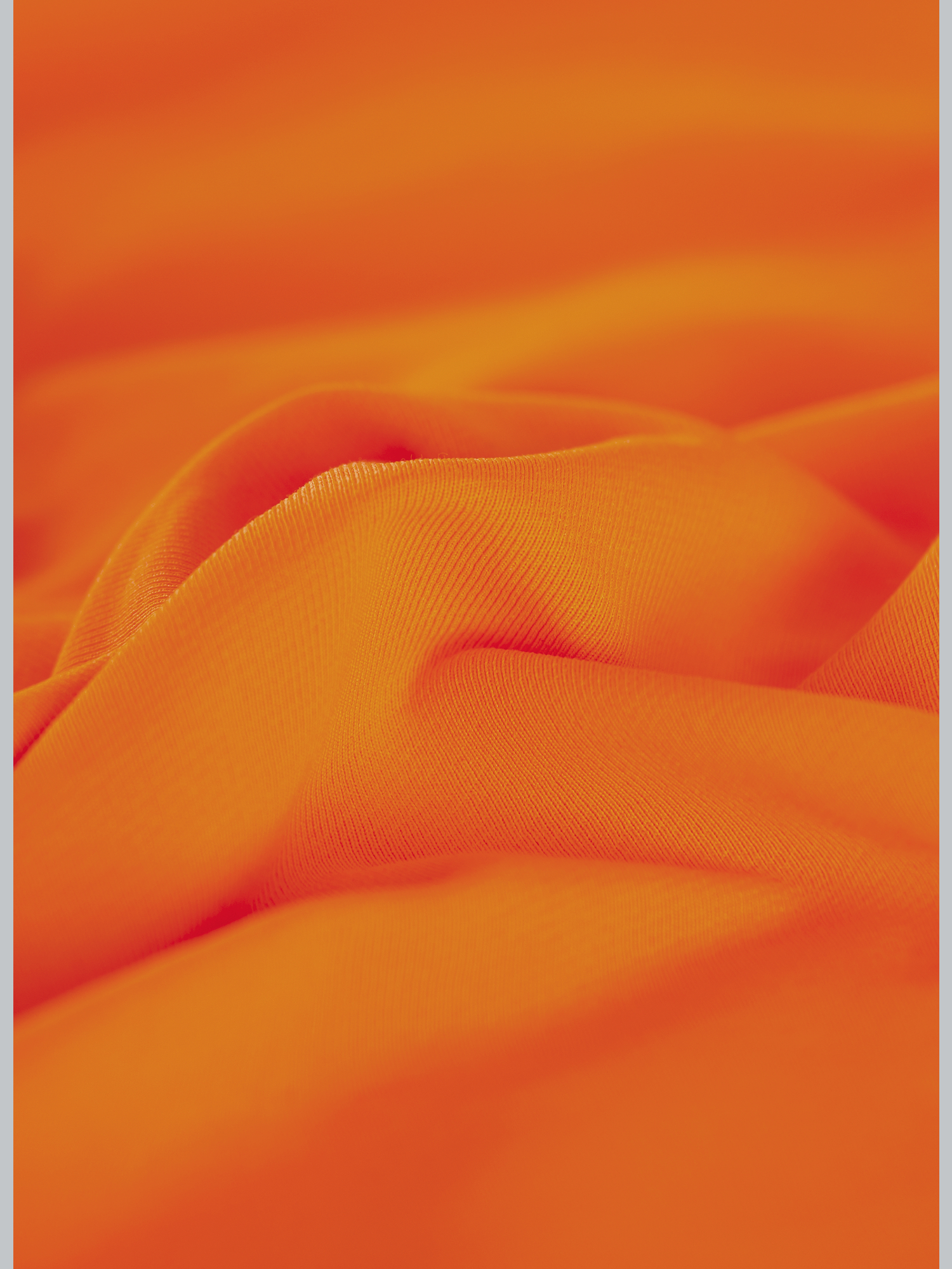 Langärmeliges Sportshirt mit Reißverschluss Leuchtorange