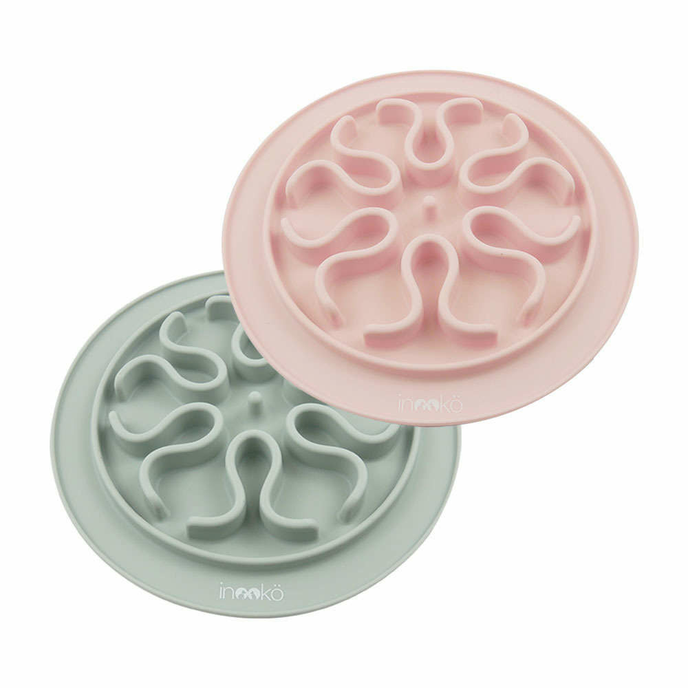 Gamelle Anti-glouton Antidérapante pour Chat, en silicone, Grise