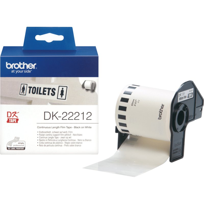 Brother DK-22212 - Rouleau de film continu original – Noir sur blanc, 62 mm