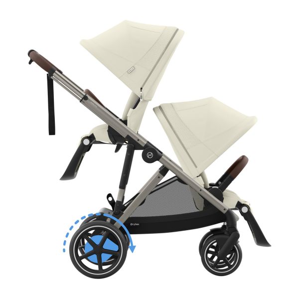 Cybex E-Gazelle S Twin Kinderwagen - Taupe - Almond Beige / Beige