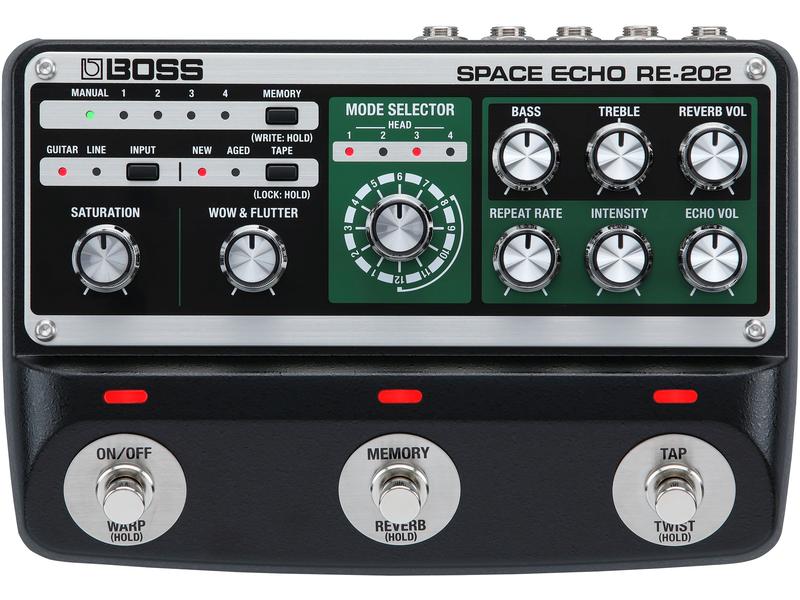 BOSS Pedal RE-202 Space Echo Digitale Nachbildung des legendären RE-201 Space Echo Effektgeräts im Pedal-Format mit einer Vielzahl neuer Funktionen