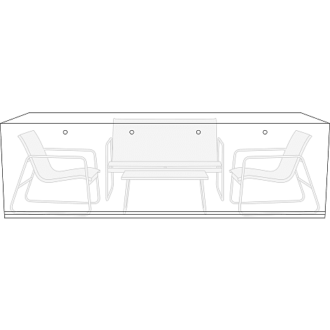 Premium Stoke overtræk til havemøbelsæt 220x130x85cm - Flint grå