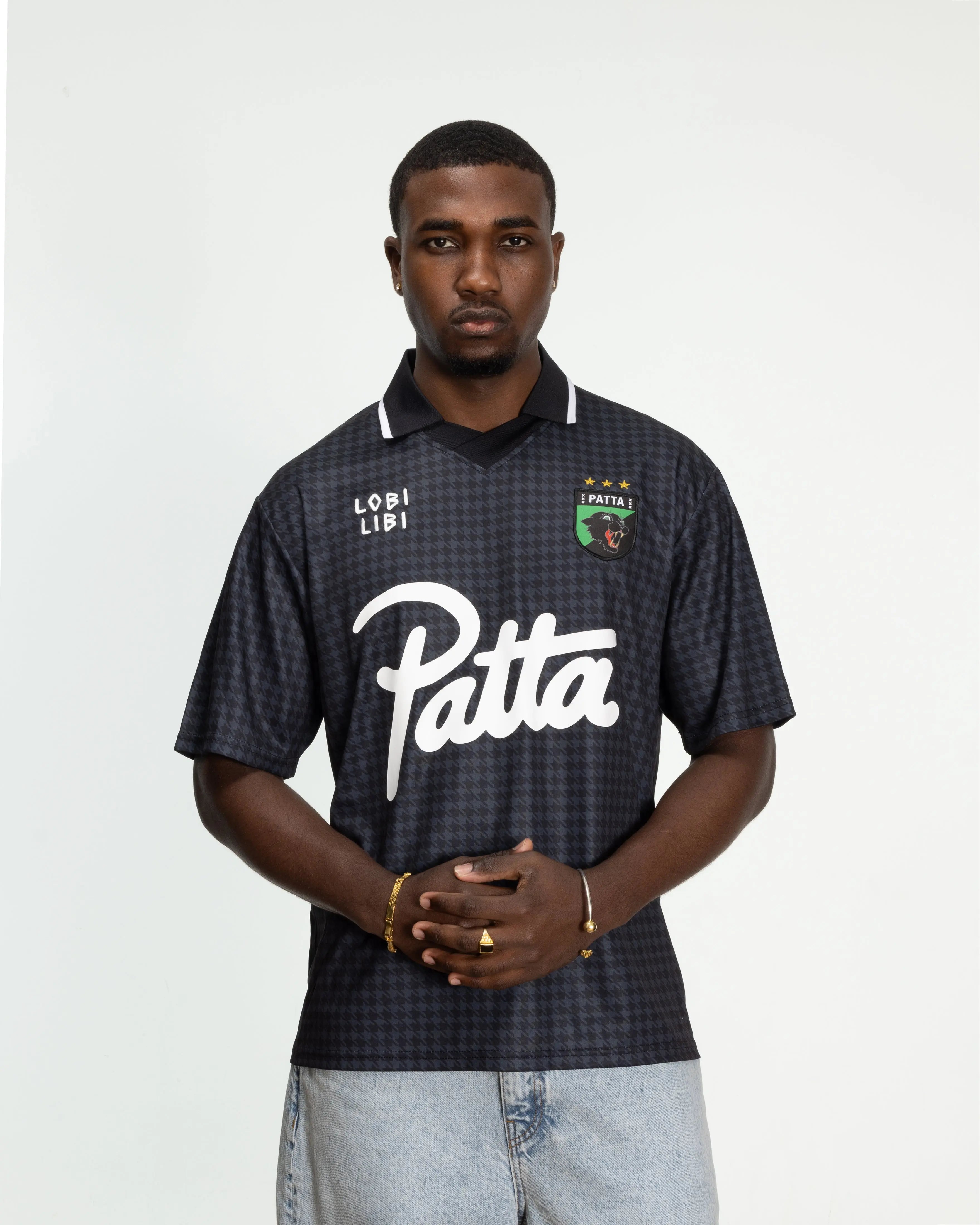 Patta Houndstooth Football Jersey (Ombre Blue)