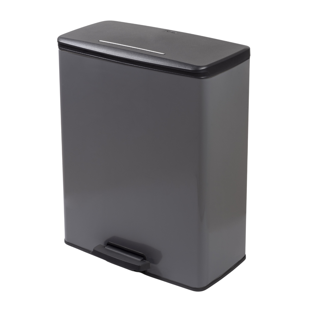 Curver Decobin Duo Prullenbak - 26L+26L - Rechthoekig - Cool Grey