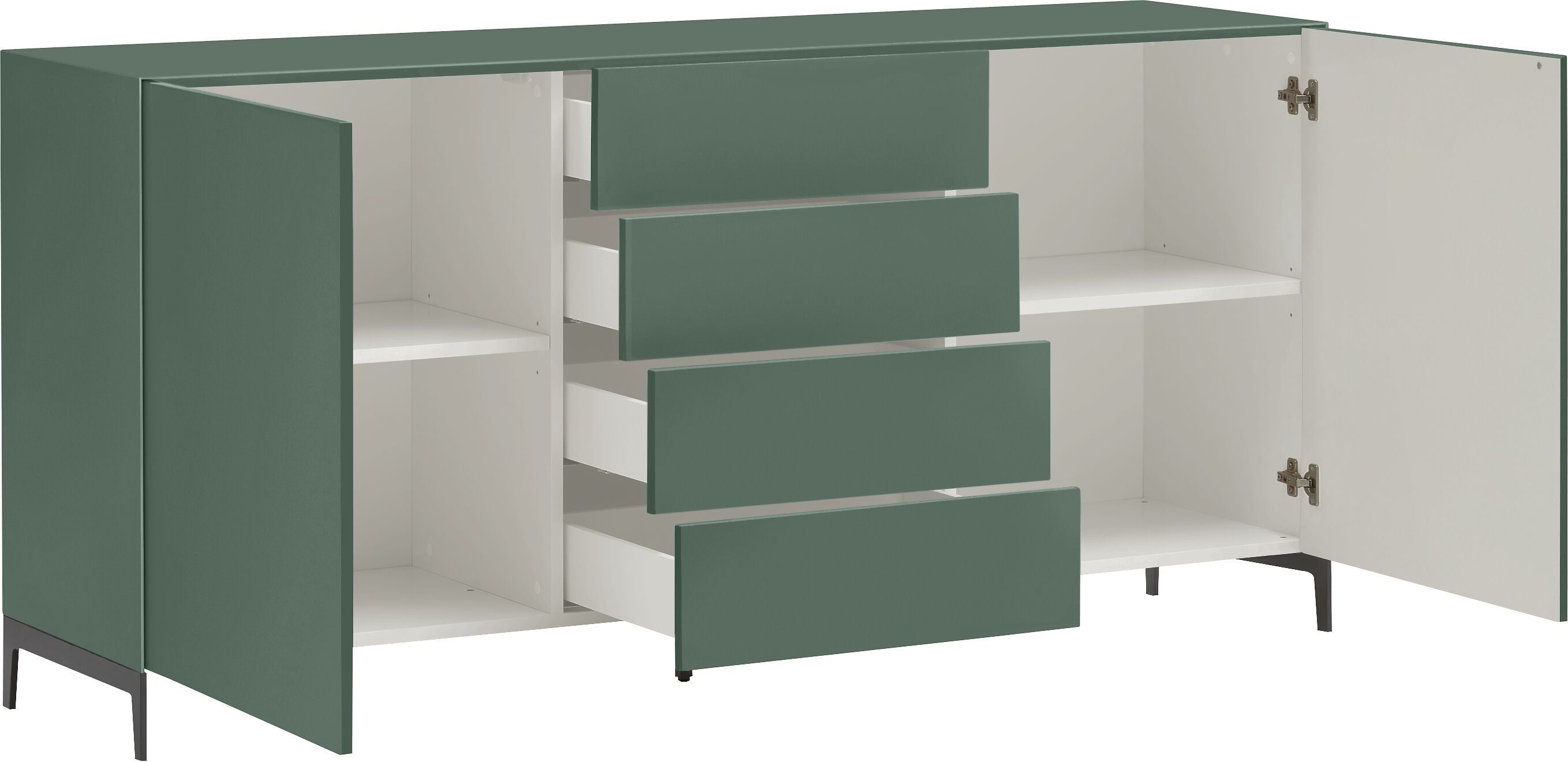 LUX Sideboard - Grün / B: 180.0 cm x T: 46.0 cm x H: 86.5 cm