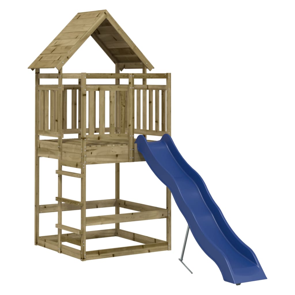 Aire de jeux d'extérieur balançoires toboggan portiques robuste jeux jardin 292 x 127 x 264 cm bois de pin imprégné 02_000468
