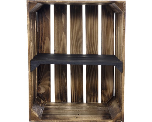 Vintage zwarte gevlamde plankenkast met 1 plank, 50x30x40 cm