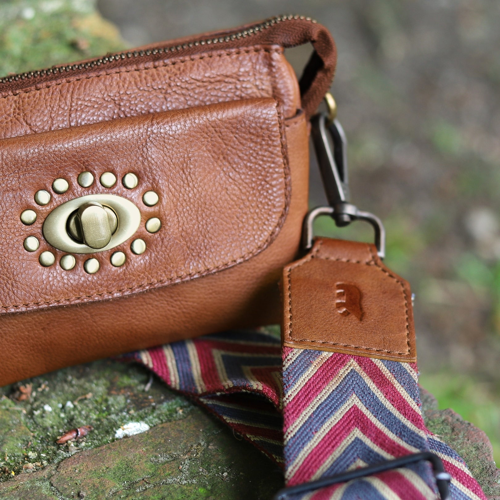 Bag strap 'Arrow' rood/blauw