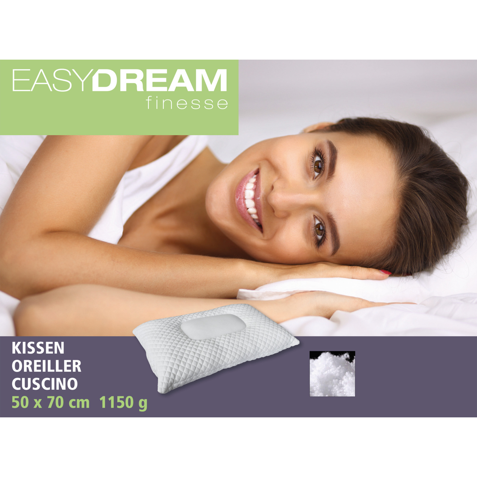 Easy Dream Kissen, mit Jerseykern, 50 x 70 cm