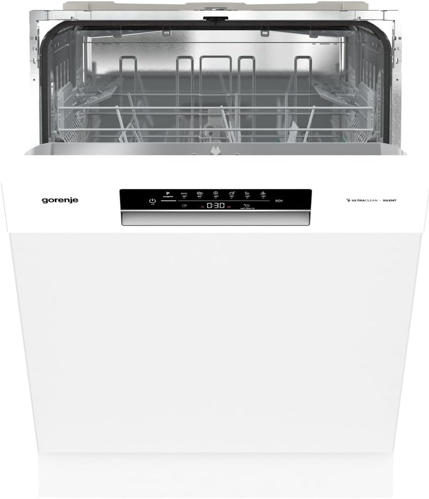 Gorenje GU642E90W Geschirrspüler/Unterbaugerät/Made in EU/60 breite/13 Maßgedecke/3 Körbe/8 Programm/Total AquaStop/MultiClack/Verstellbare Körbe/StartDelay/EEK: D/Maße (HxBxT): 81,5 x 59,9 x 59,7 cm