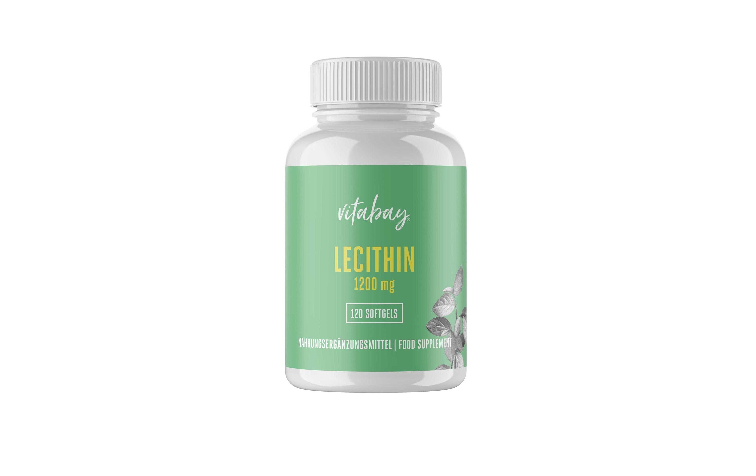 Lecithin 1200 mg vegan 120 WeichkapselnVeganes Nahrungsergänzungsmittel