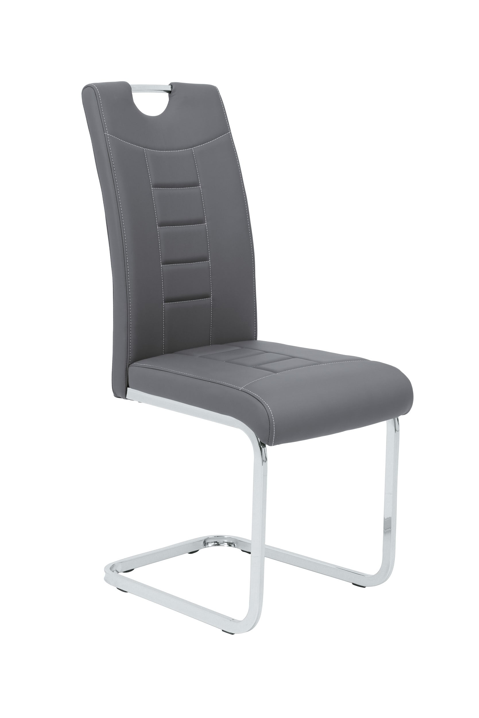 Stuhl Ruby Lederlook Grau