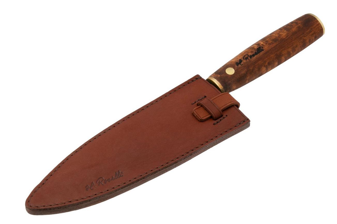 Roselli Gyuto Chef Knife R770D Carbon Steel, Stained Curly Birch, koksmes, 19.5 cm