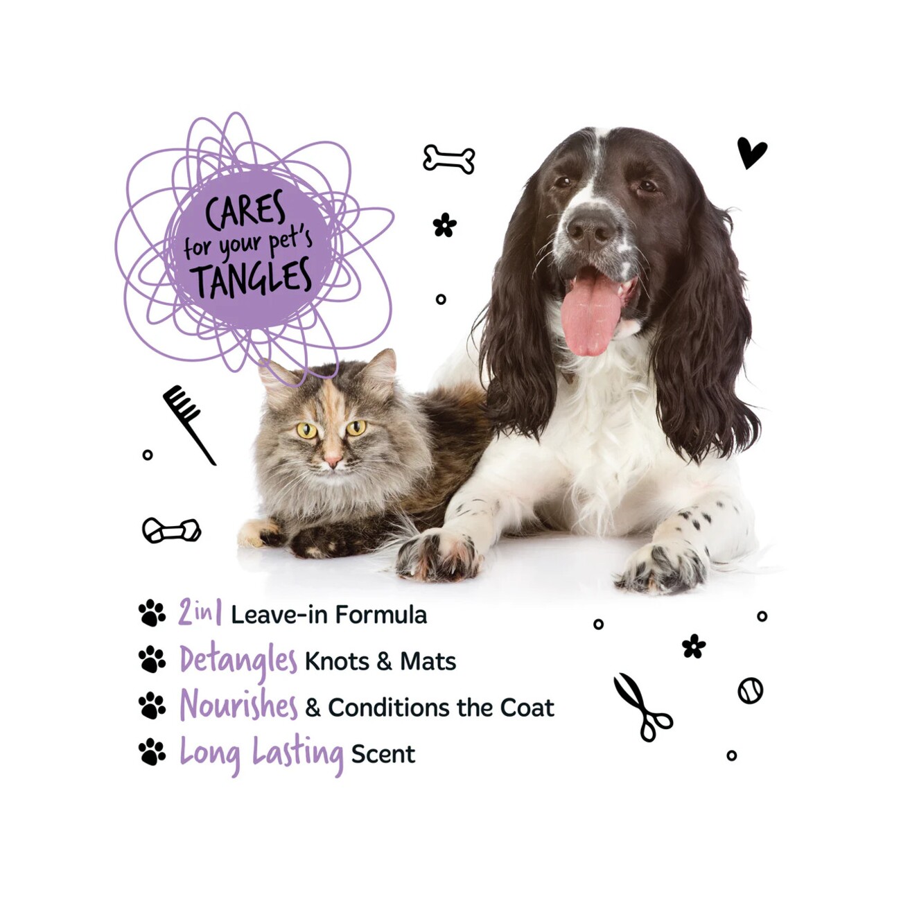 Bugalugs Fellentwirrungsschaum mit Kamm Lavendel & Kamille 150 ml