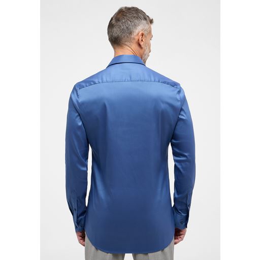 Eterna Langærmet Slim Fit Performance Skjorte, Blå, 42