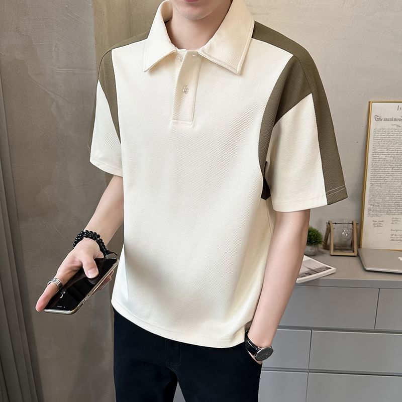 Capbrew - Poloshirt met korte mouwen en kraag en tweekleurige panelen